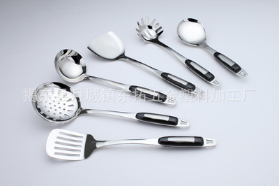 高檔不銹鋼塑料手柄廚具套裝批發零售介紹